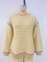 Load image into Gallery viewer, Striped Round Neck Oversized Knit Pullover Women N6G188
