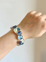 Load image into Gallery viewer, Enamel Square Geometric Stretch Bangle Women N6C218