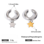 Load image into Gallery viewer, Pentagram Clip On Earrings  Dual Tone Gold Silver S5P122