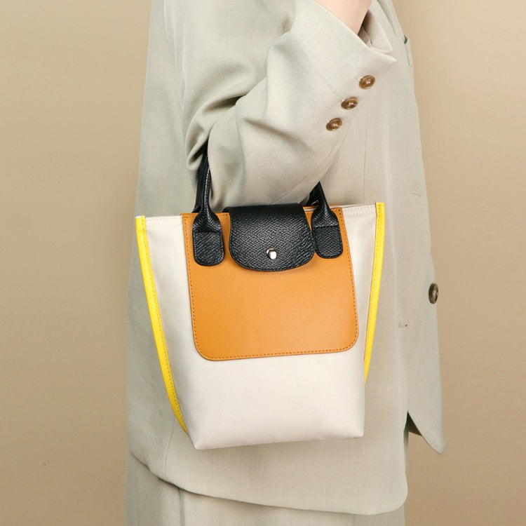 Nylon Colorblock Tote Bag Large Capacity Shoulder N6F159