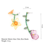 Load image into Gallery viewer, Hand Braided Floral Studs Glass Rice Beads S5P167