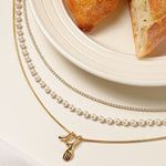 Load image into Gallery viewer, Fork Three-Layer Pearl Choker Necklace Women Elegant N6H158