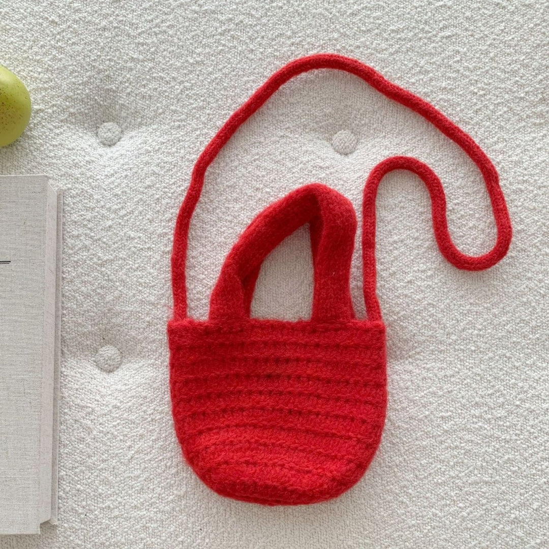 Knit Handbag Crossbody Bag Solid Color Women N6H316