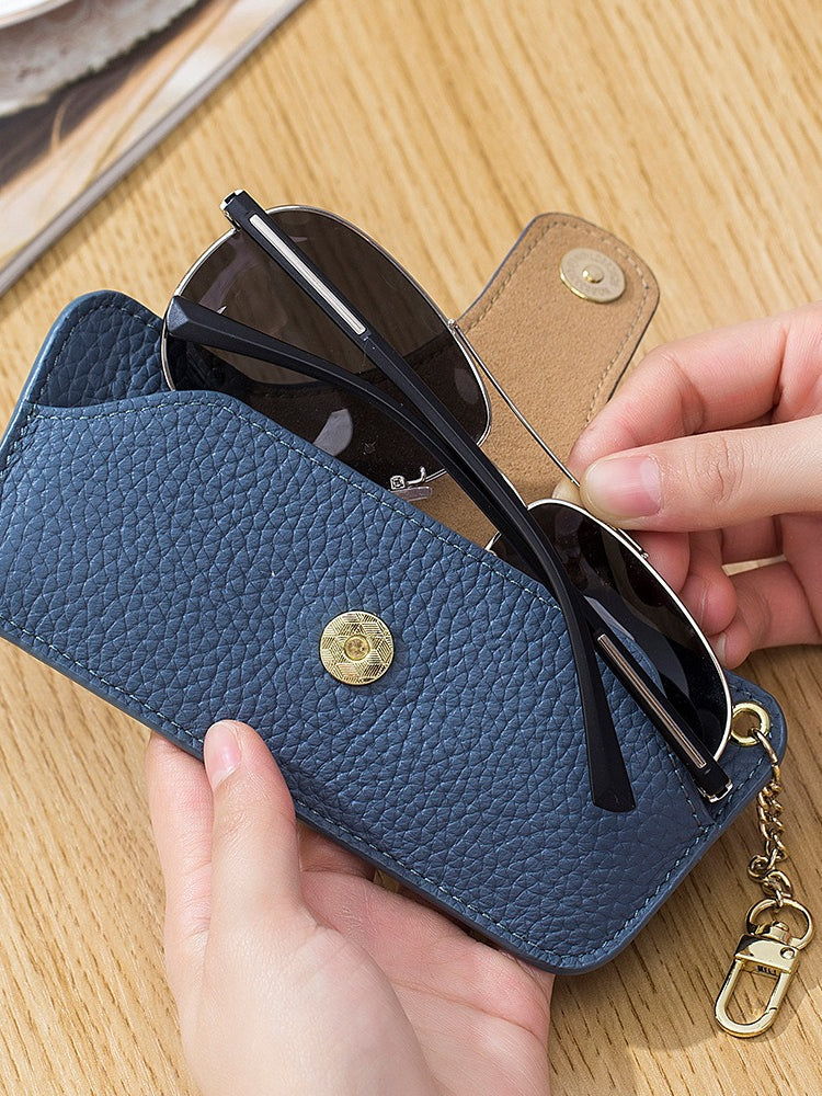Genuine Leather Vintage Sunglasses Case Women N6C280