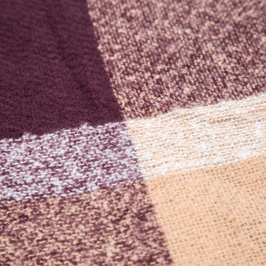 British Vintage Plaid Cashmere Feel Triangle Scarf N6K245