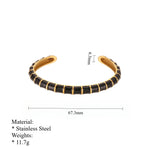 Load image into Gallery viewer, Segmented Drip Enamel Bangle Steel Open Adjustable S5P129