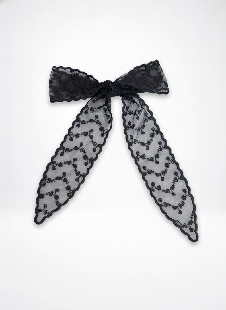 Black Lace Headband Scarf Long 130cm Women N6C009