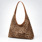 Load image into Gallery viewer, Women's Leopard Print Checkered Plush Tote Bag N6J157