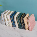 Load image into Gallery viewer, Tassel Zipper Jewelry Pouch Felt Satin Storage Case N6G106