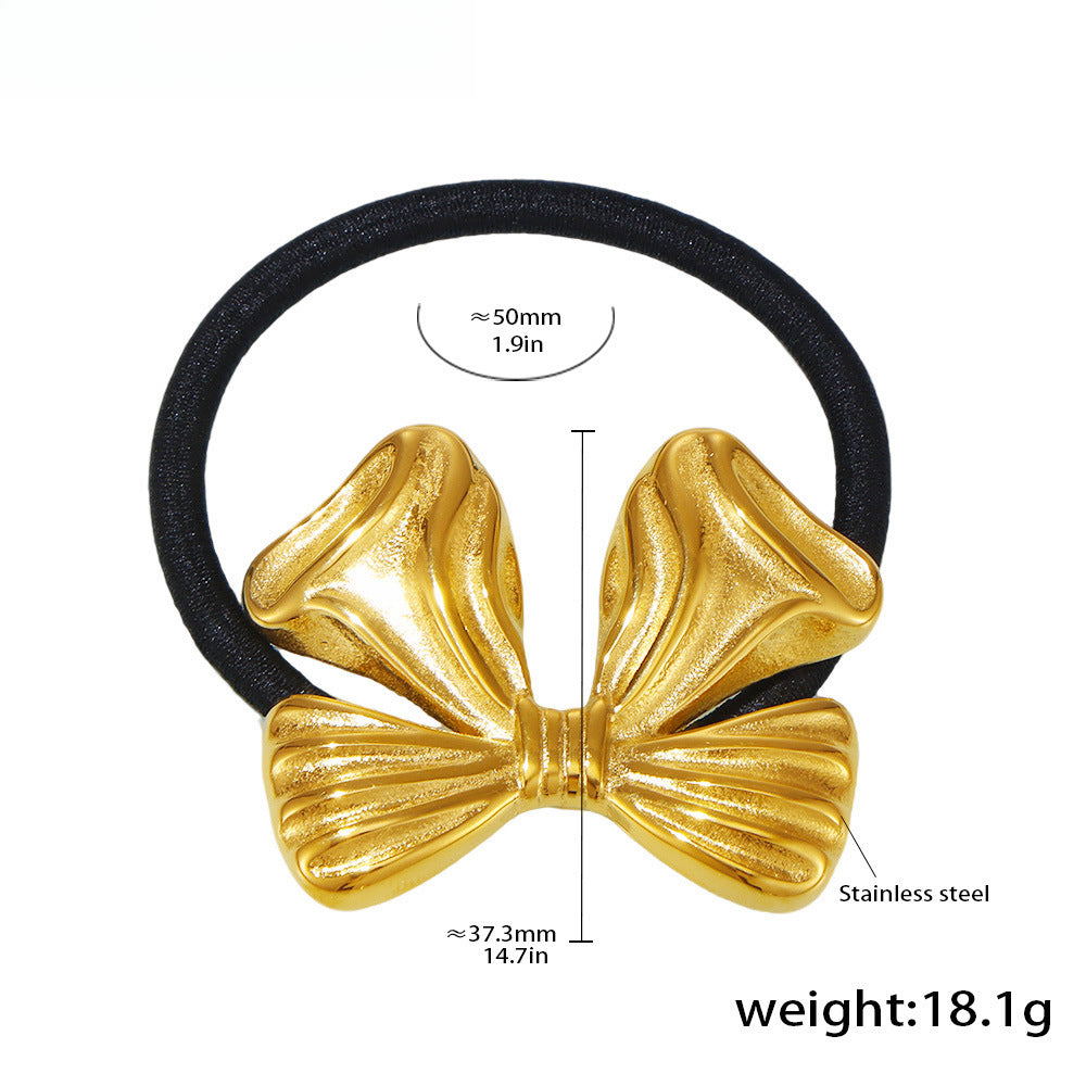 18K Gold Plated Titanium Steel Butterfly Hair Tie S5P452