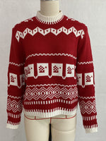 Load image into Gallery viewer, Fair Isle Geometric Jacquard Loose Pullover Sweater N6H285