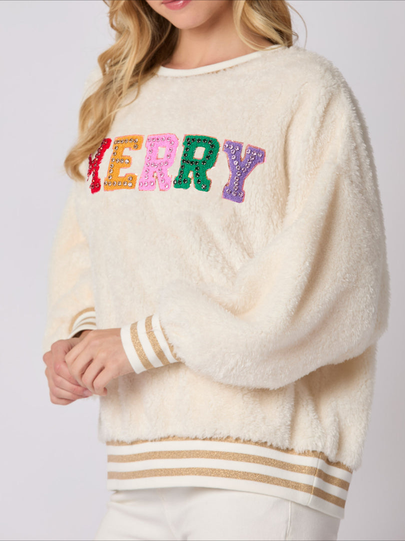 ChristmasGlitter Crew MidWeight Pink Cream N5A026