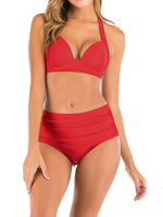 Load image into Gallery viewer, Solid Color Print Bikini Set Women N6C375