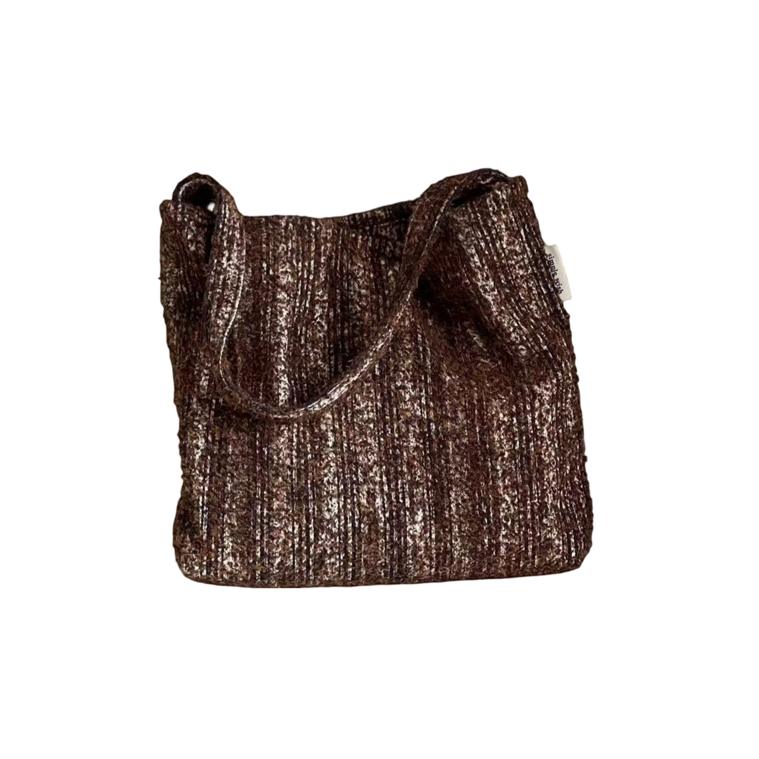 Vintage Brushed Denim Shoulder Bag Women S5P703