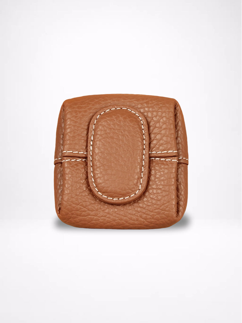 Genuine Leather Coin Purse With Keychain Women N6D030