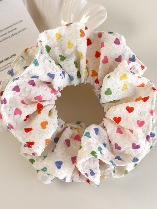 Dopamine Color Heart Bubble Scrunchie Women N6C016