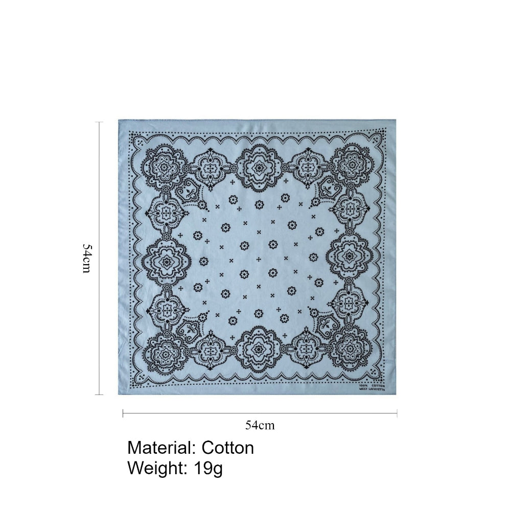 Cotton Paisley Print Small Square Scarf Neck Wrap N6H114