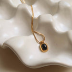 Load image into Gallery viewer, Aventurine Tiger Eye Pendant Snake Chain Necklace N6H176