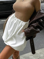 Load image into Gallery viewer, White High Waist Office Puff Skirt N6D112
