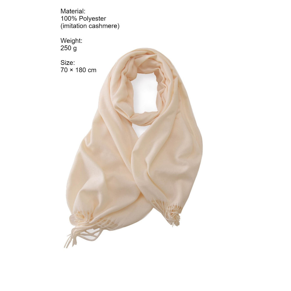 Imitation Cashmere Solid Scarf Shawl Fringe Women N6H228