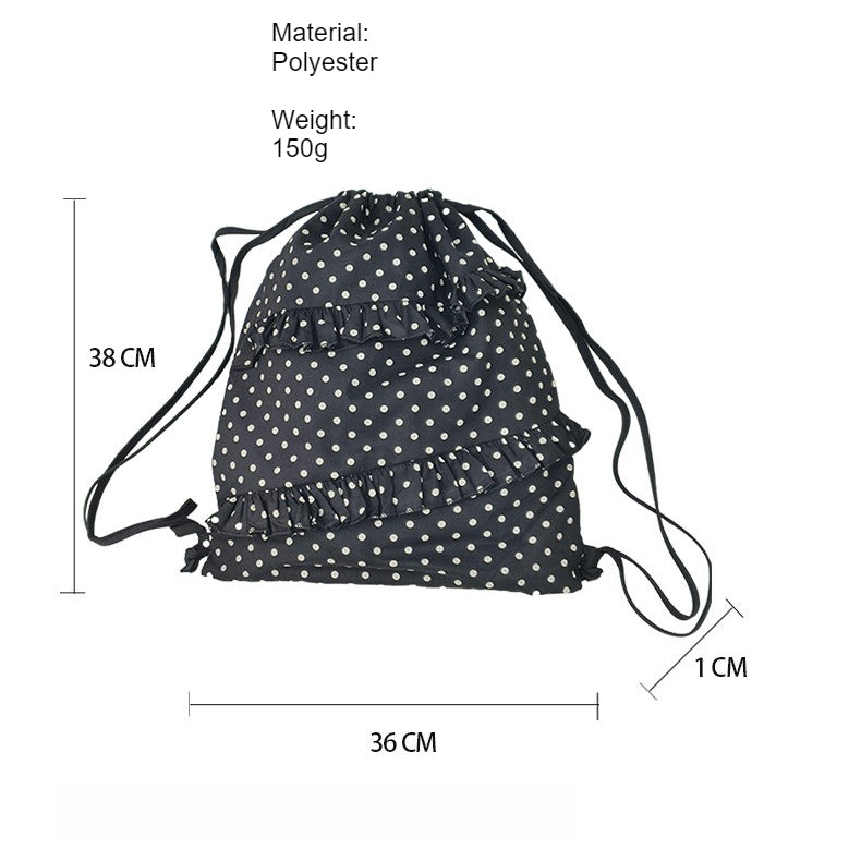 Polka Dot Drawstring Backpack Women N6F055