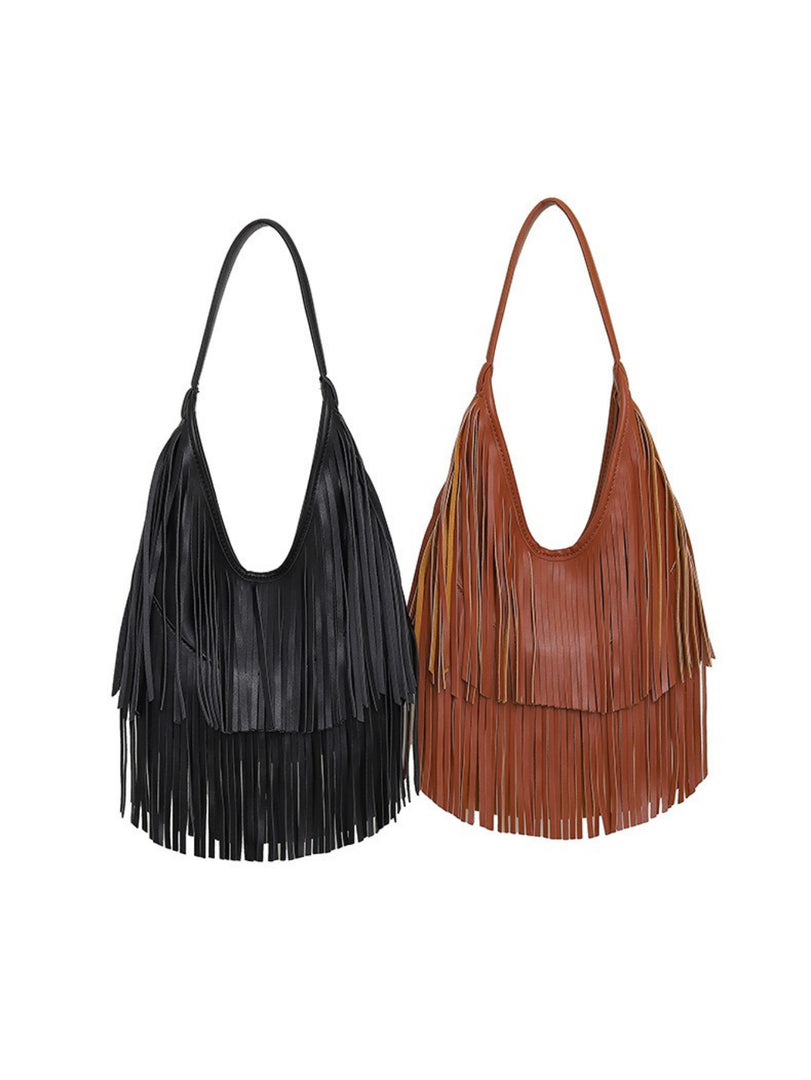 Shoulder Tote Bag with Fringe Women N6C226