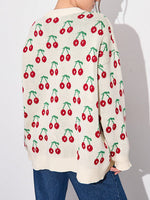 Load image into Gallery viewer, Cherry Print Sweater Mid Heavy Apricot N5Z841
