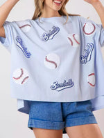 Load image into Gallery viewer, Baseball Sequin Tee Lightweight Options N5Z800
