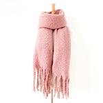 Load image into Gallery viewer, Womens Solid Color Boucle Chunky Fringe Scarf N6K251