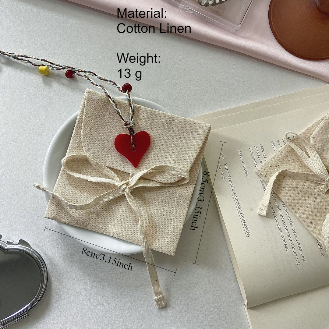 Cotton Linen Drawstring Jewelry Pouch Storage Bag N6G107