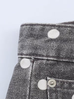 Load image into Gallery viewer, Gray Polka Dot Mid-Rise Loose Ankle Jeans N6F252