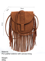 Load image into Gallery viewer, Woven Dome Soft Leather Fringe Crossbody Bag N6C224