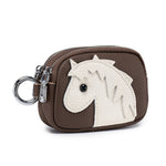 Load image into Gallery viewer, Women's Top-Grain Leather Horse Double-Zip Coin Purse N6J236