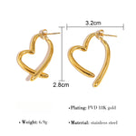 Load image into Gallery viewer, Hearts Ear Climber Drip Enamel Cool-Tone Titanium S5P060