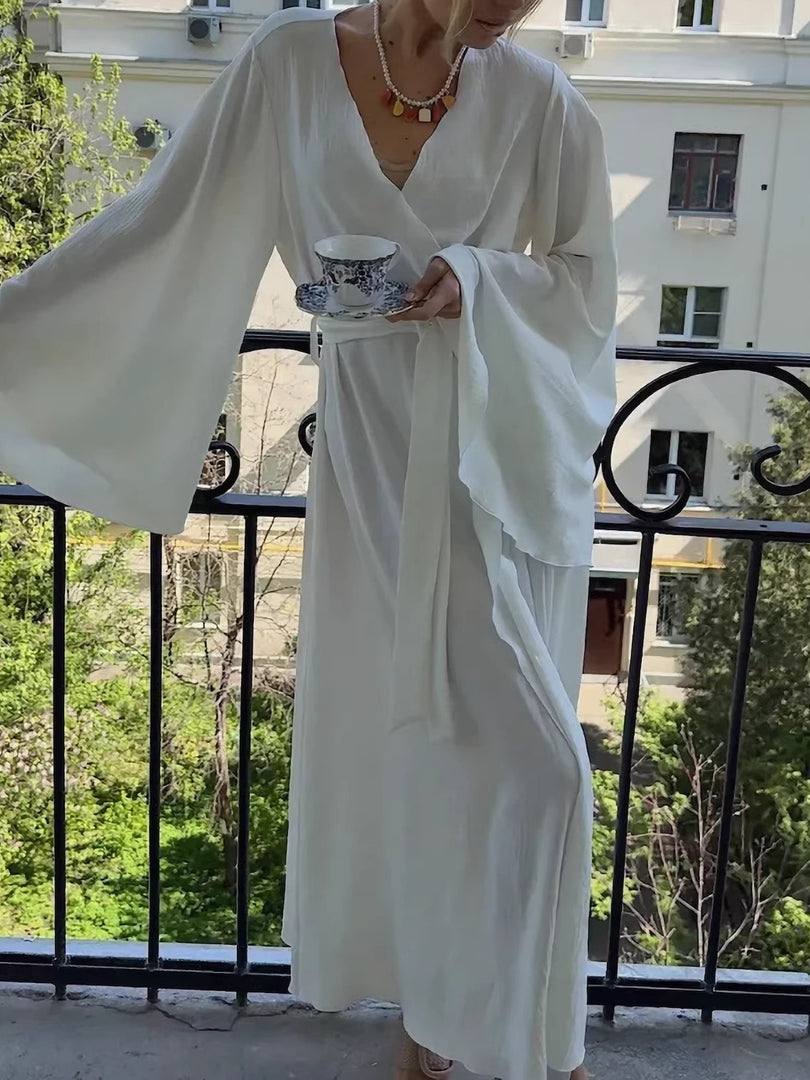 Two-Way Open Front Robe Dress Women N6C199