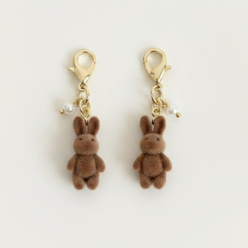 Plush Rabbit Zipper Pull Charm Keychain N6D041