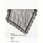 Load image into Gallery viewer, Vintage Lace Trim Satin Square Scarf 70cm Women N6H121
