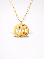 Load image into Gallery viewer, MAMA Tarot Circle Pendant 18K Gold Plated Necklace N6D534