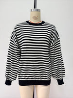 Load image into Gallery viewer, Backless Color Block Stripe Oversized Knit Pullover N6G185