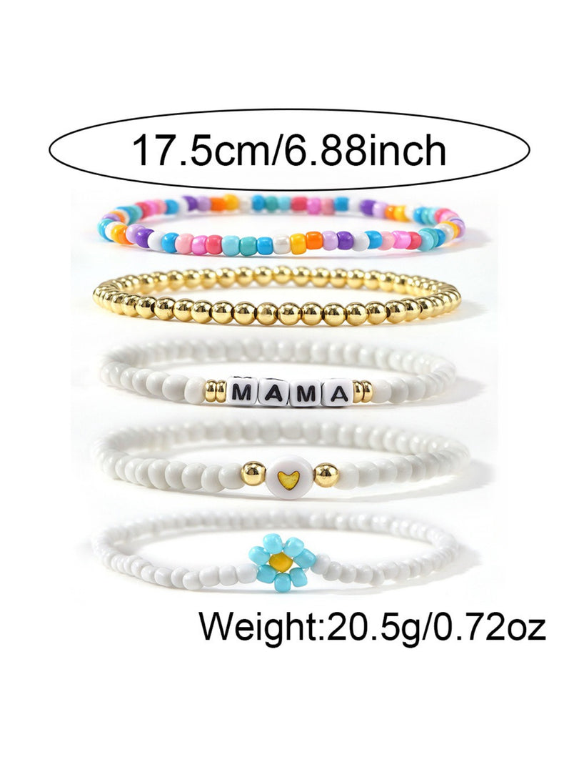 Mama Beaded Bracelet Set Women N6D533