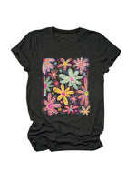 Load image into Gallery viewer, Loose Fit Floral Short Sleeve T-Shirt Women N6E137
