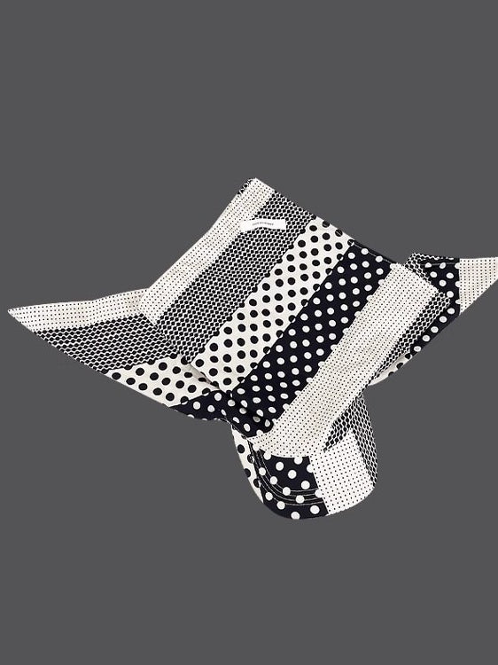 Polka Dot Scarf Sun Hat Women Vacation N6C367