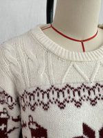 Load image into Gallery viewer, Jacquard Cable Knit Round Neck Loose Pullover Sweater N6H281