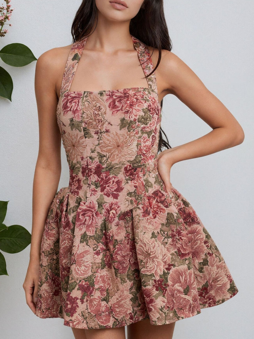 Tube Top Ruffle Hem Mini Dress Women N6D104