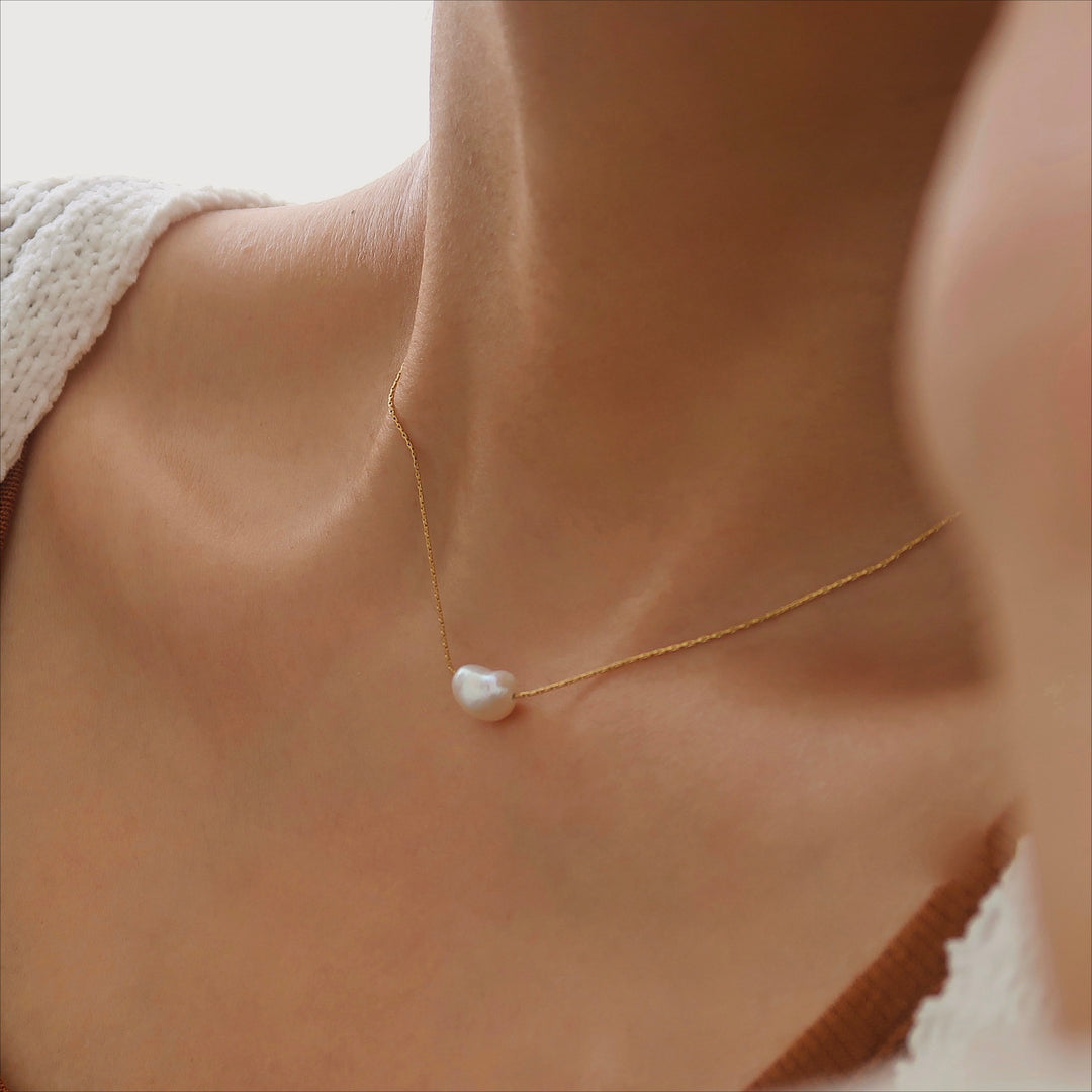 Irregular Baroque Freshwater Pearl Choker Gold Plated N6H177