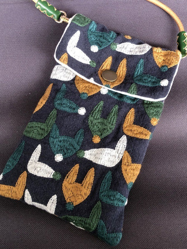 Embroidered Two Way Crossbody Phone Pouch N6B106