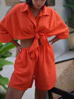 Load image into Gallery viewer, Cotton Shirt Short Set Lightweight Options N5Z855
