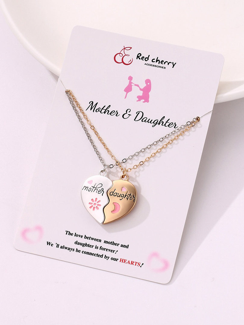 Matching Mother Daughter Magnetic Heart Pendant Set N6D531