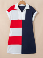 Load image into Gallery viewer, Zip-Front Color Block Dress Women N6C331