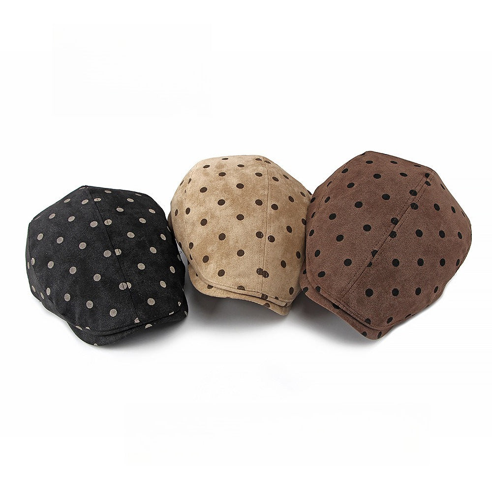 Faux Suede Newsboy Cap Women Retro Beret N6G205